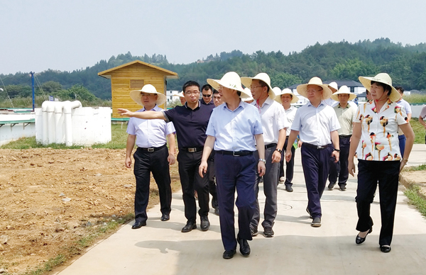 江西省水利廳黨委書記、廳長羅小云視察我司龍南黃沙稀土尾水收集處理廠